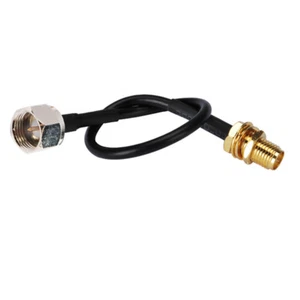 F Plug male to RP SMA Female (male pin) RF pigtail cable RG174 20cm for Wireless - Picture 1 of 3