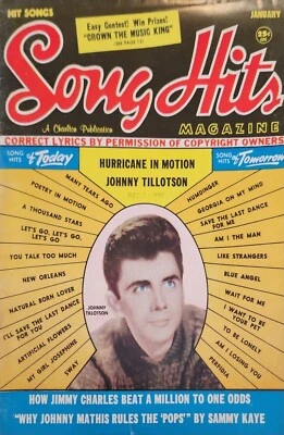 Song Hits Magazine Johnny Tillotson Jimmy Charles Johnny Mathis January 1961 d7 - Image 1 of 4