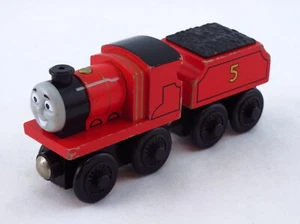 James and Tender Thomas the Tank Engine & Friends Wooden Railway Trains Official - Picture 1 of 8