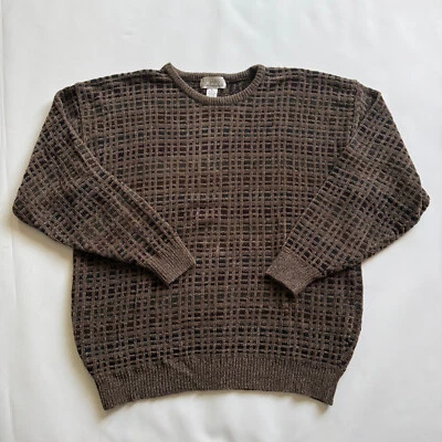 VTG Gianfranco Ruffini Italy Mens Sweater XL Oversized Slouchy Brown Chenille Foto 1 de 3