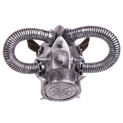 Respirador Steampunk Wastelander cara de adulto plateado Halloween Raider plástico G... Foto 1 de 4
