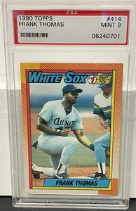 1990 Topps Set #414 Frank Thomas Rookie Card PSA Graded 9 - Picture 1 of 2