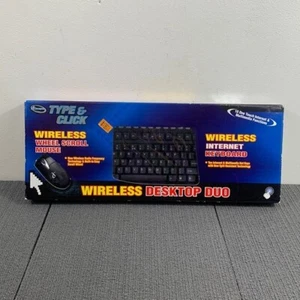 iConcepts Type & Click Wireless Desktop Duo Keyboard & Mouse Wheel Scroll New - Picture 1 of 12