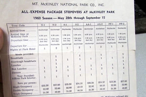 1960 Alaska Railroad Mt Mckinley National Park Saisonplan, Spaß Sammlerstück - Bild 1 von 2