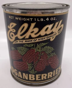Loganberries Primitive Vintage Style Tin Can Advertising Kitchen Label New - Picture 1 of 5