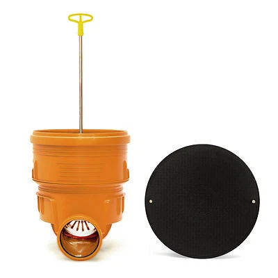 KARMAT Kontrollschacht Revisionsschacht DN400 Rückstauklappe 2x Ø160 mm Abwasserschacht