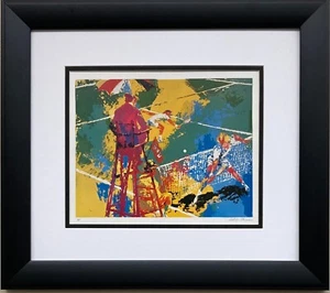 LeRoy Neiman "Sudden Death '73" CUSTOM FRAMED Art Print Tennis Court Sports - Picture 1 of 3