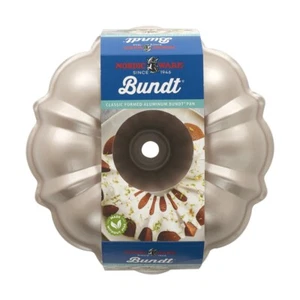 Nordic Ware 12 Cup Formed Nonstick Aluminum Classic Bundt Pan, Rose Gold - Picture 1 of 10
