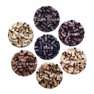 Micro Copper Tube Rings Beads Links Human Hair Extensions Tools 3.4mm 1000pcs - Picture 1 of 31