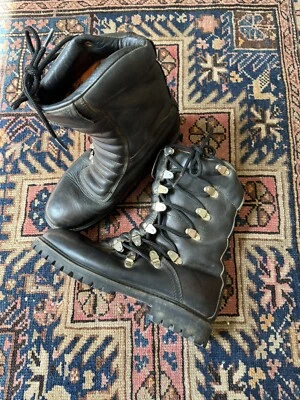 Botas Harley Davidson Road Warrior de colección talla 8 M cordones laterales HH marrón H3054 Foto 1 de 4