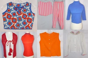 LOTE de 8 piezas para mujeres Fiesta Informal Prendas para el torso Blusas Conjuntos Rojo Azul Rosa Blanco De colección MOD - Imagen 1 de 24