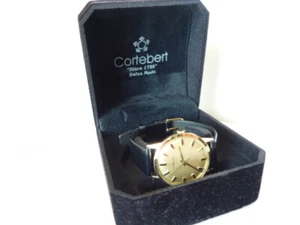 CORTEBERT SWISS 14 K SOLID GOLD MECHANICAL MEN'S WATCH RARE - Picture 1 of 12