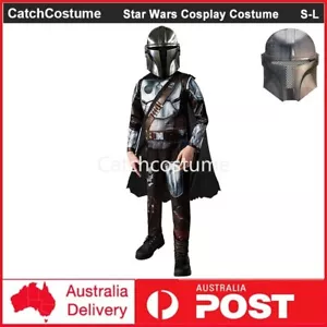 Kids Star Wars Mandalorian Costume Child Halloween Book Week Cosplay Bodysuit - Picture 1 of 8