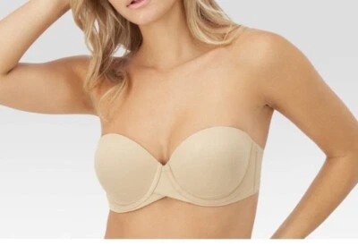 Sujetador convertible sin tirantes Maidenform Stay Put para mujer color tostado 36DD ¡NUEVO! Foto 1 de 4