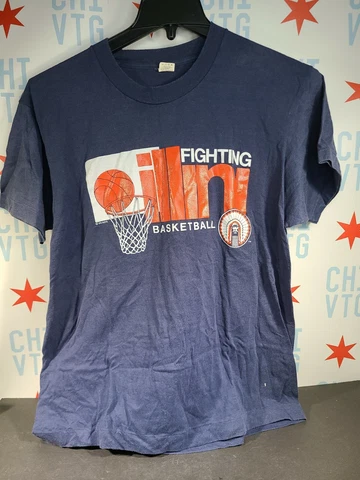 VINTAGE ILLINOIS FIGHTING ILLINI SINGLE STITCH USA MADE 1989 T SHIRT SZ L CHIEF Cover