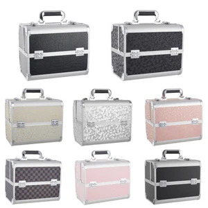 Aluminium Make Up Travel Storage Box Cosmetic Beauty Nail Vanity Case Organiser - Picture 1 of 32