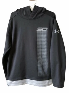 UNDER ARMOUR SC Steph Curry Waves Hoodie Black Sz YSM Golden State Warriors NBA - Picture 1 of 5