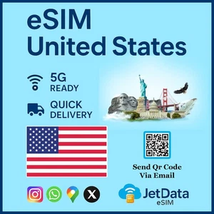 [eSIM] États-Unis Carte SIM e-SIM Voyage Carte SIM Données uniquement - Photo 1 sur 1