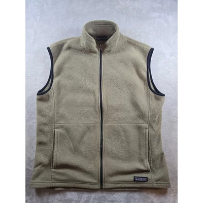 REI Co-op Fleece Vest Mens XL Beige Olive Full Zip Pocket Outdoor Layering *Read - Image 1 of 4