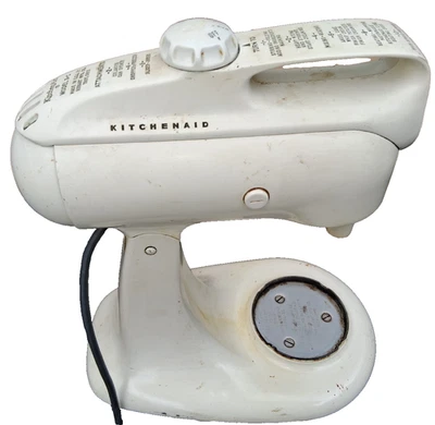 Batidora de pie Kitchenaid 3-C blanca de colección limpia y funciona de alta resistencia Foto 1 de 4