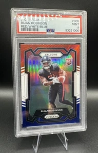 2023 Panini Prizm Football BIJAN ROBINSON RC #305 RED WHITE & BLUE PSA 9 MINT! - Picture 1 of 2