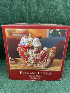 Retired 2003 Fitz and Floyd Santa’s Sleigh Cookie Jar. EUC, In Original Box - Picture 1 of 14