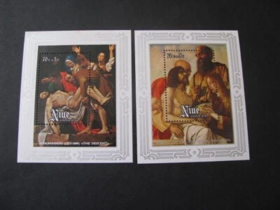 Juego de hojas en miniatura de estampillas Niue Scott # B1-B2 nunca montadas sin usar... Foto 1 de 4