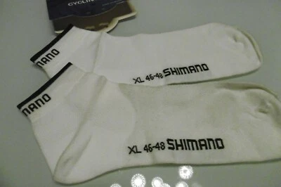 Calcetines de ciclismo Shimano tobillo bajo CoolMax XL/46-48 blancos hechos en Italia nuevos Foto 1 de 3