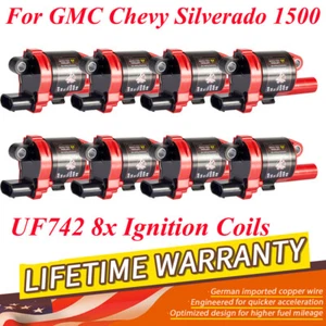 Set Of 8 Ignition Coils UF742 For GMC Chevy Silverado 1500 GM Engines 2014-2021 - Picture 1 of 13