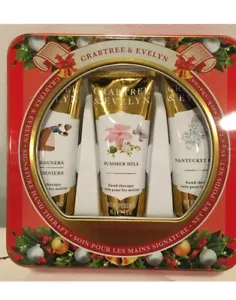 Crabtree & Evelyn Hand Therapy Ltd Edition Gift Tin 3 @ 1.5oz Each - Picture 1 of 3