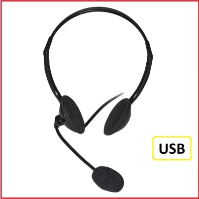 Cuffie con Microfono per pc USB con filo e cavo stereo cuffiette ps4 xbox gaming - Immagine 1 di 4