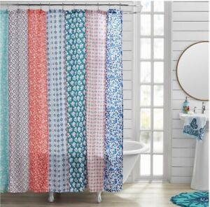 The Pioneer Woman Ditsy Patchwork Cotton Rich Shower Curtain