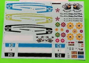 1970 Dodge Coronet Super Bee 1/25 MPC Waterslide Decal Sheet Black White Stripes - Picture 1 of 5