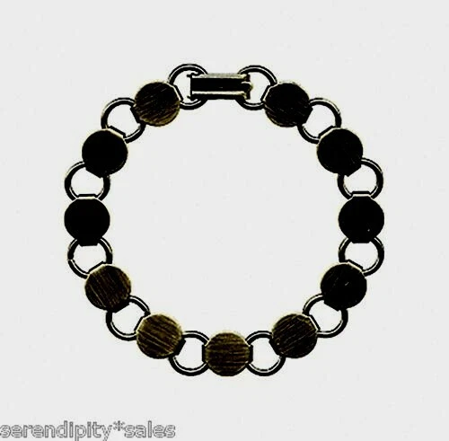 10 PULSERA ANTIGUA DE LATÓN FORMAS EN BLANCO 7,25" de largo ~ 11 almohadillas/discos para cuentas Foto 1 de 1
