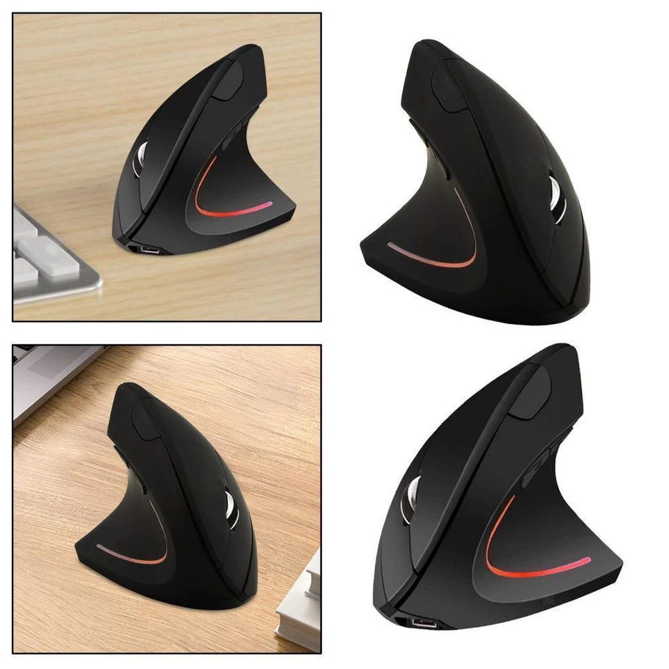 Wireless Vertical Mouse Rechargeable Sturdy Silent 4 Adjustable DPI Ergonomic - Image 1 of 1