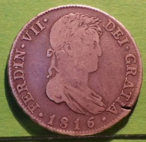 FERNANDO VII, 4 Reales, 1816, MADRID -GJ, Plata, ESPAÑA ESPAÑA - Imagen 1 de 2