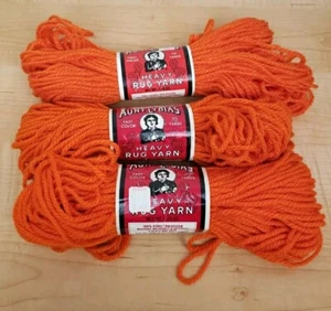 Aunt Lydia's Heavy Rug Yarn Skeins 315 Tangerine 100% Kodel Polyester Lot Of 3 - Imagen 1 de 7