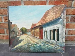 Antique Painting on Canvas L 55 H 46 Signed Laloux, Vintage, Painter, Chemy - Picture 1 of 5