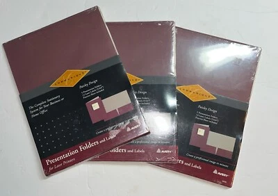 (Lot Of 3) Avery #26480 5 Presentation Folders and 12 Labels Each New Old Stock - Image 1 of 3