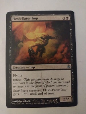 MTG Magic The Gathering Card Flesh-Eater Imp Creature Imp Black Mirrodin Besiege - Image 1 of 2