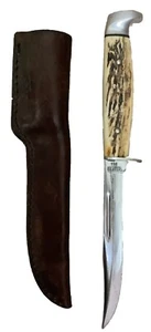 Vintage Case XX 516-5 Fixed Blade Hunting Knife With Stag Antler Handle - Silver - Picture 1 of 24