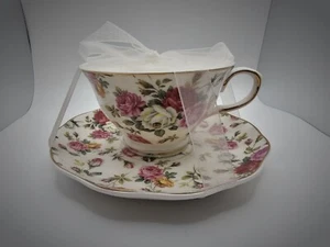 Sweet Living Rose Teacup and Saucer - Perfect Mother's Day Gift - Picture 1 of 12