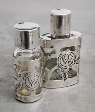 Pair of Vintage M Z 01 MEXICO 925 Sterling Silver Wrapped PERFUME BOTTLES