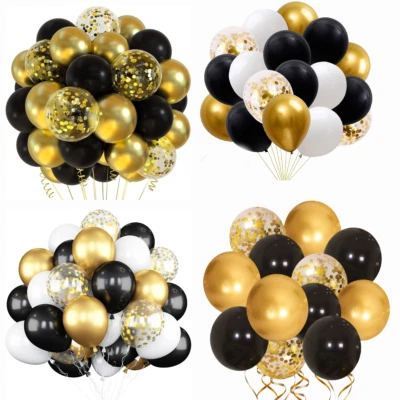 Gold and Black Balloons LATEX 30TH 40TH 50TH BIRTHDAY Party Decoration balloons