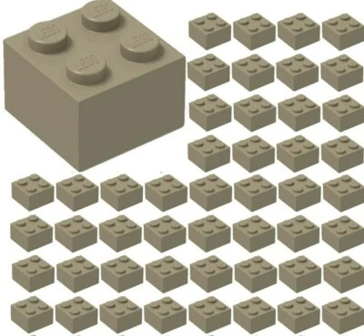 ☀️50x NOVO LEGO 2x2 tijolos bronzeados escuros (# 3003) peças a granel construção da cidade - Imagem 1 de 2
