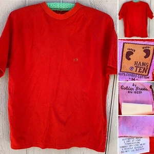 vintage Hang Ten raglan t shirt embroidered logo tee 70s 80s surf skate Size M - Picture 1 of 12