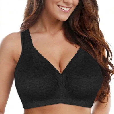 Plus Size Ladies Bras Minimizer Bra Full Cup Unpadds Brassiere Wireless Lingerie - Image 1 of 4