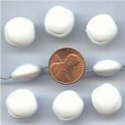 144 VINTAGE JAPANESE SNOW WHITE ACRYLIC 16mm. CARVED OVAL BEADS  G59