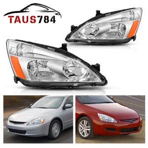 Par de faros de repuesto de carcasa cromada para Honda Accord 2003-2007 - Imagen 1 de 12