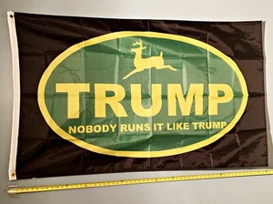 BANDIERA DONALD TRUMP SPEDIZIONE GRATUITA VENDITORE USA! Insegna poster nero Farmers for Trump 3x5' - Foto 1 di 1